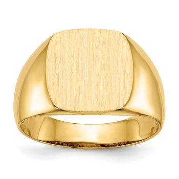 14k 12.5x12.5mm Open Back Mens Signet Ring