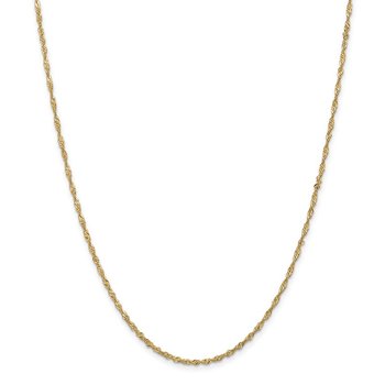 14K 10 inch 1.70mm Singapore with Lobster Clasp Anklet