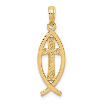 14k Ichthus Fish Pendant