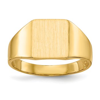 14k 8.5x9.0mm Closed Back Signet Ring