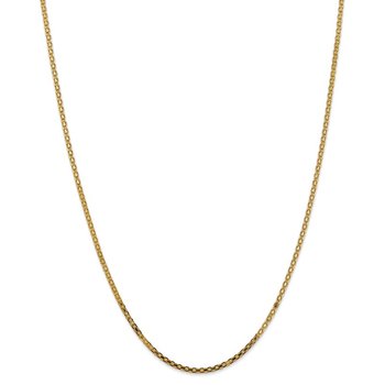 14K 10 inch 1.8mm Lightweight Flat Bismark with Lobster Clasp Anklet
