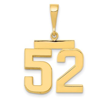 14k Medium Polished Number 52 Charm