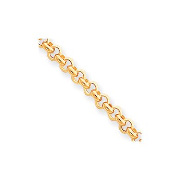 14k Polished Fancy 5mm Rolo Link 18 inch Necklace