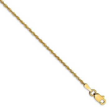 14K 10 inch 1.5mm Ultra Diamond-cut Rope with Lobster Clasp Anklet