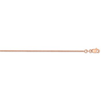 14K Rose Gold 10 inch 1mm Solid Polished Spiga with Lobster Clasp Anklet