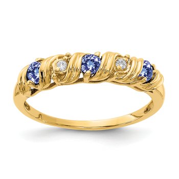 14k 2.75mm Tanzanite AAA Diamond ring