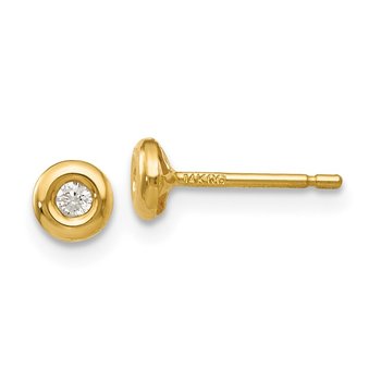 14k Polished CZ Earrings