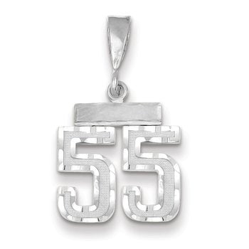 14kw Small Brushed Diamond-cut Number 55 Charm