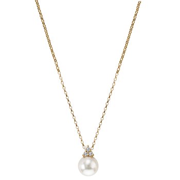 14kt Diamond and Pearl Necklace