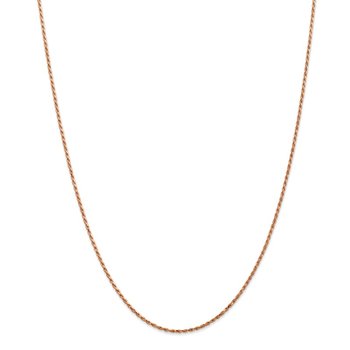 14K Rose Gold 10 inch 1.5mm Diamond-cut Man Made Rope with Lobster Clasp Anklet