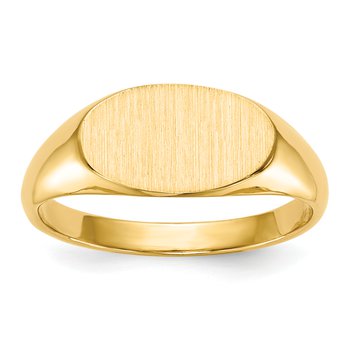 14k 11.0x6.5mm Closed Back Children's Signet Ring