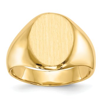 14k 11.0x15.0mm Closed Back Mens Signet Ring