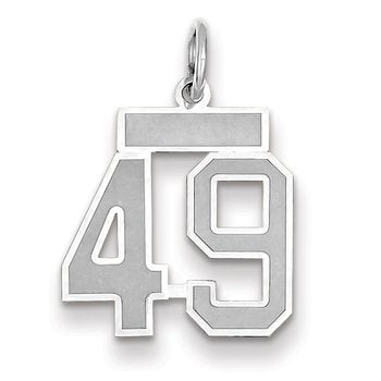 14kw Small Satin Number 49 Charm