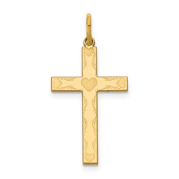 14K Laser Designed Cross Charm