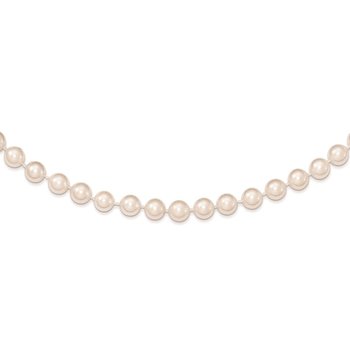 14k 6-7mm White Round Akoya Saltwater Cultured Pearl 16 inch Necklace