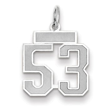 14kw Small Satin Number 53 Charm
