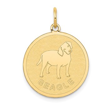 14k Beagle Disc Charm