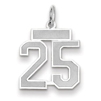 14kw Small Satin Number 25 Charm