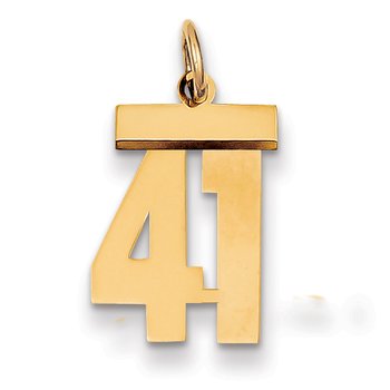 14k Small Polished Number 41 Charm