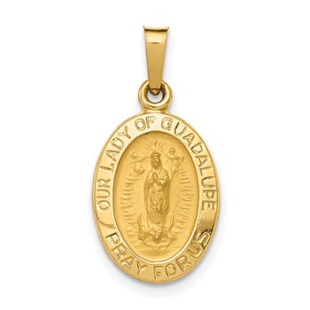 14k Hollow Our Lady Of Guadalupe Medal Charm