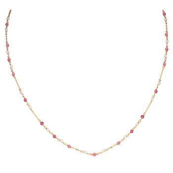 Italian 14kt Quartz and Tourmaline Necklace