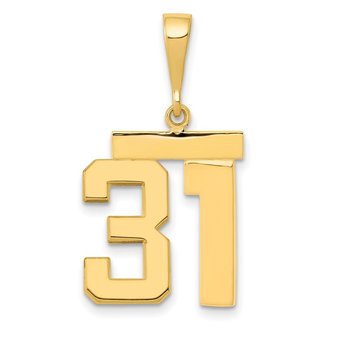 14k Medium Polished Number 31 Charm