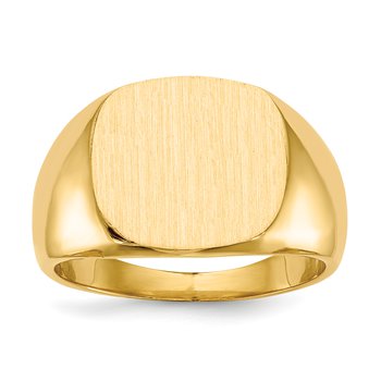 14k 15.5x14.0mm Closed Back Mens Signet Ring