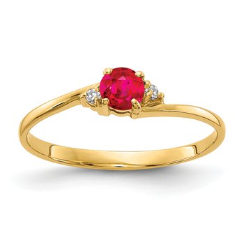 14k 4mm Ruby AA Diamond ring