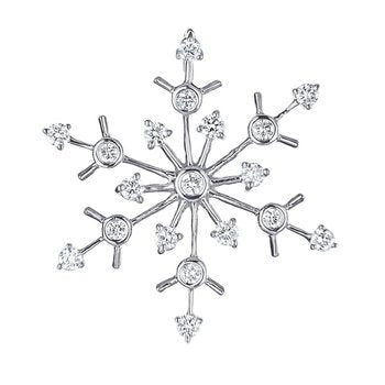 Diamond Frost™ 14kw White Gold Snowflake Bezel Set Hidden Bail Pendant Diamond 0.25 Ctw