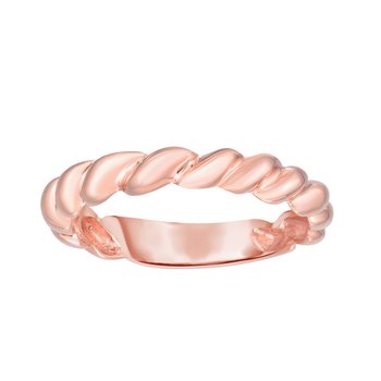14K Rose Gold Polished Italian Cable Size-7 Ring