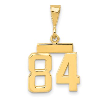 14k Small Polished Number 84 Charm