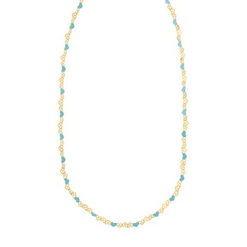 Silver Plated Enamel Hearts Chain Necklace