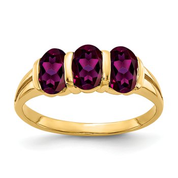 14k 6x4mm Oval Rhodolite Garnet ring