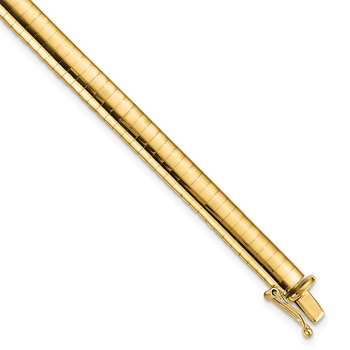14k Polished 6mm Standard Weight 16 inch Domed Omega Necklace