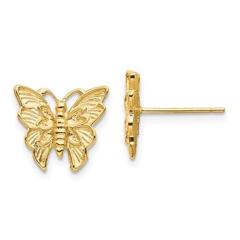 14K Polished Butterfly Post Earrings