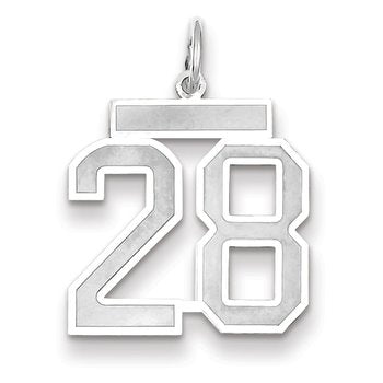 14kw Medium Satin Number 28 Charm