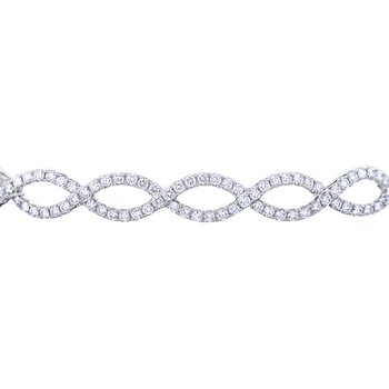 14K White Gold Infinity Negative Space Bangle Diamond 1.25 Ctw