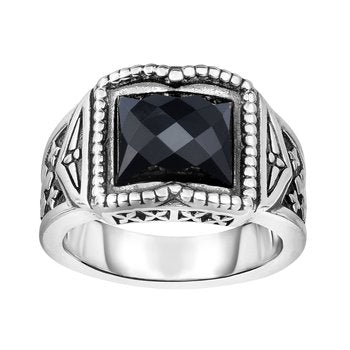 Sterling Silver Oxidized Polished Size-9 Ring