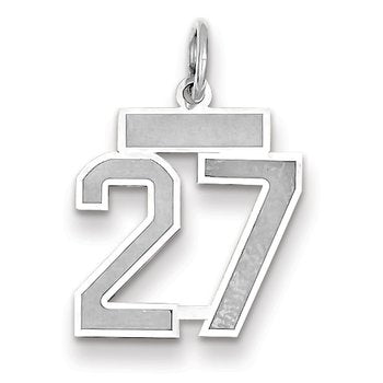 14kw Small Satin Number 27 Charm
