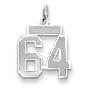14kw Small Satin Number 64 Charm