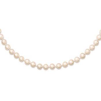 14k 5-6mm White Round Akoya Saltwater Cultured Pearl 16 inch Necklace