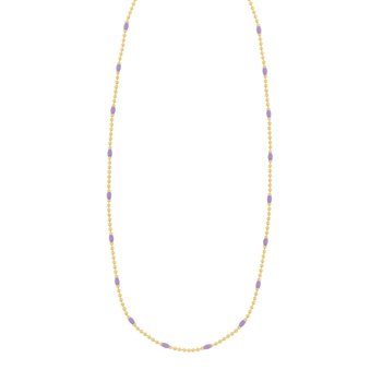 Silver Plated Enamel Beaded Chain Necklace