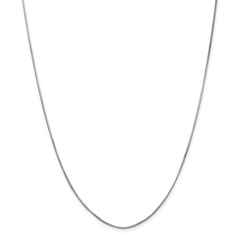 14K White Gold 10 inch 1mm Octagonal Snake with Lobster Clasp Anklet