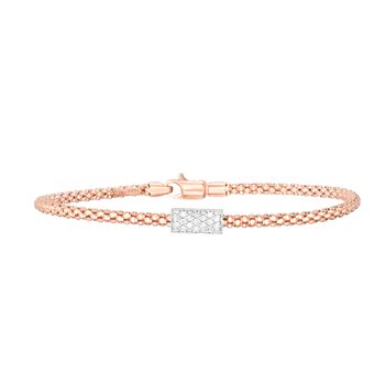 14K 7.25in Rose Gold Polished Popcorn Bracelet with Lobster Clasp