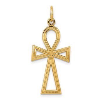 14k Ankh Cross Charm