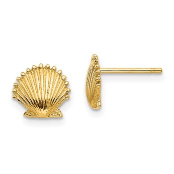 14k Scallop Shell Post Earrings