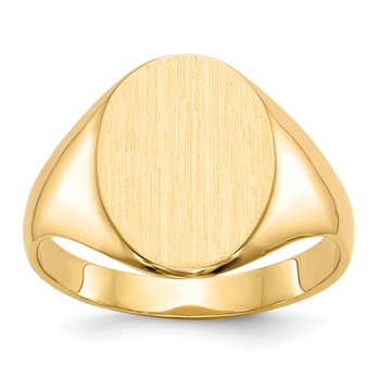 14k 10.0x14.0mm Closed Back Signet Ring