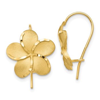 14k Plumeria French Wire Earrings