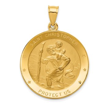 14k Saint Christopher Medal Pendant