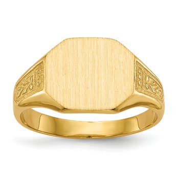 14k 11.0x9.0mm Closed Back Signet Ring